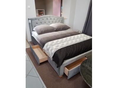 Кровать Signal ELECTRA VELVET 160 серый/дуб